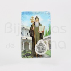 Saint Benedict card with medal and prayer