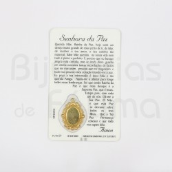 Pagela Senhora da Paz c/ medalha e oração