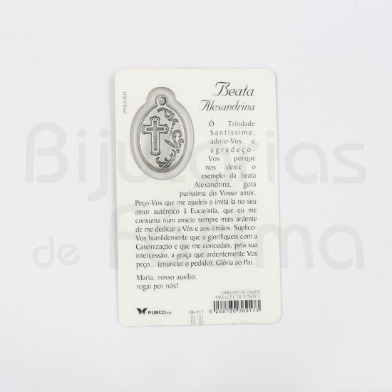 Pagela Beata Alexandrina c/ medalha e oração