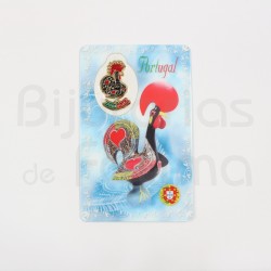 Barcelos Rooster with medal and prayer