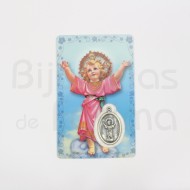 Baby Jesus card with medal and prayer