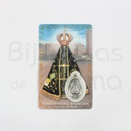 Our Lady Of Aparecida card with medal and prayer