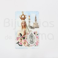 Our Lady of Fatima card with medal and prayer