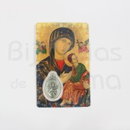 Our Lady of Perpetual Help card with medal and prayer