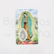 Our Lady of Guadalupe card with medal and prayer