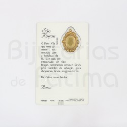 Saint Roque card with medal and prayer