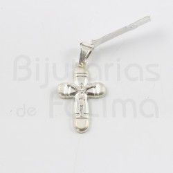 Silver crucifix with rounded finishes 30mm