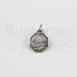  Octagonal silver medal Nª Sª Fátima double sided