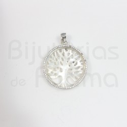 Silver medal and mother of pearl Tree of Life