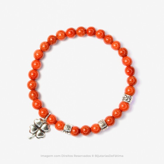 Pulseira com Pedras Aventurina Dourada
