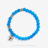 Pulseira com Pedras Ágata Azul