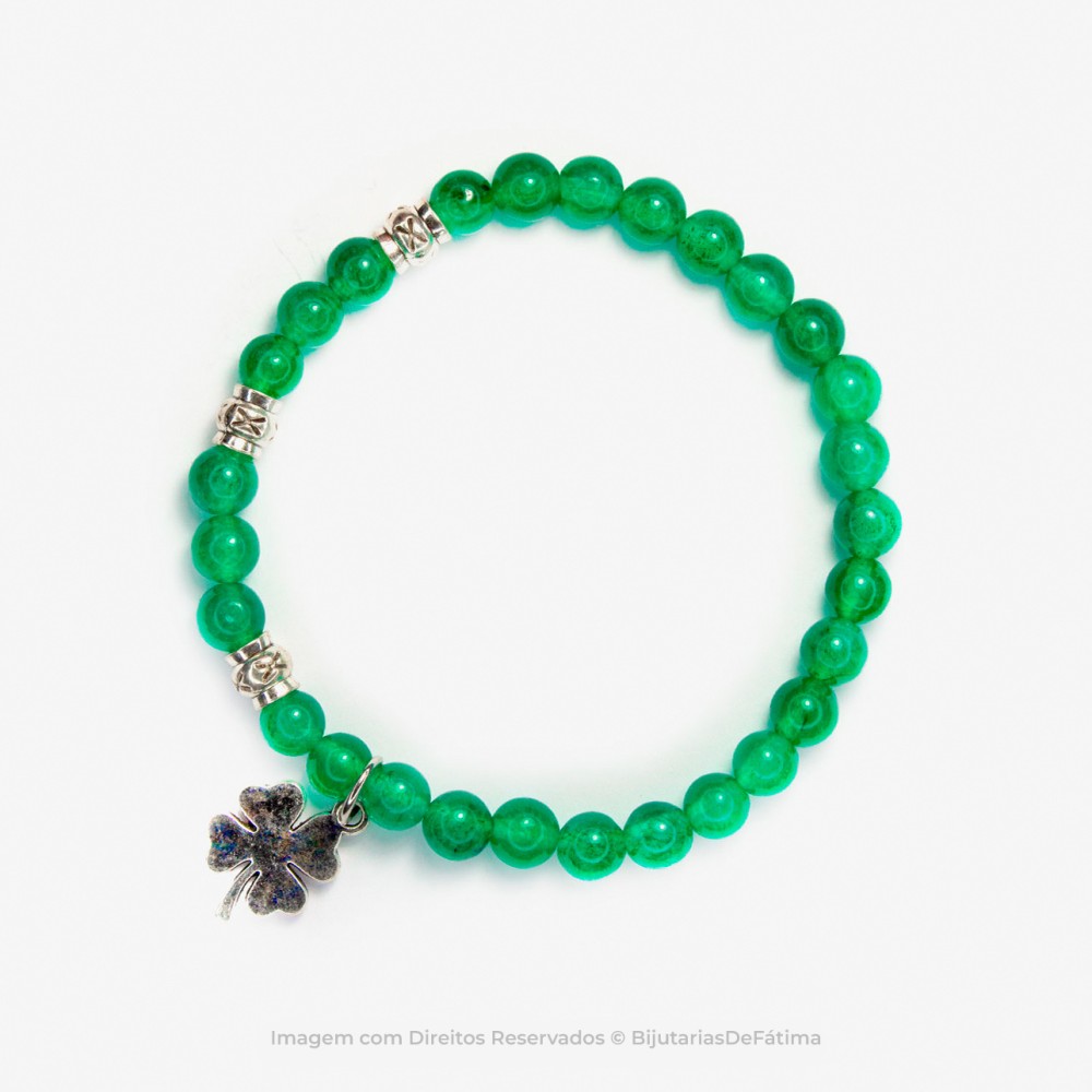 Pulseira com Pedras Ágata Verde