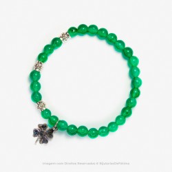 Pulseira com Pedras Ágata Verde