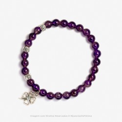 Pulseira com Pedras Ametista