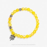 Pulseira com Pedras Jade Amarela