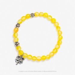 Pulseira com Pedras Jade Amarela