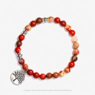 Pulseira com Pedras Jaspe Vermelho