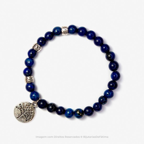 Pulseira com Pedras Lápis Lazúli