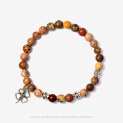 Pulseira com Pedras Jaspe Leopardo