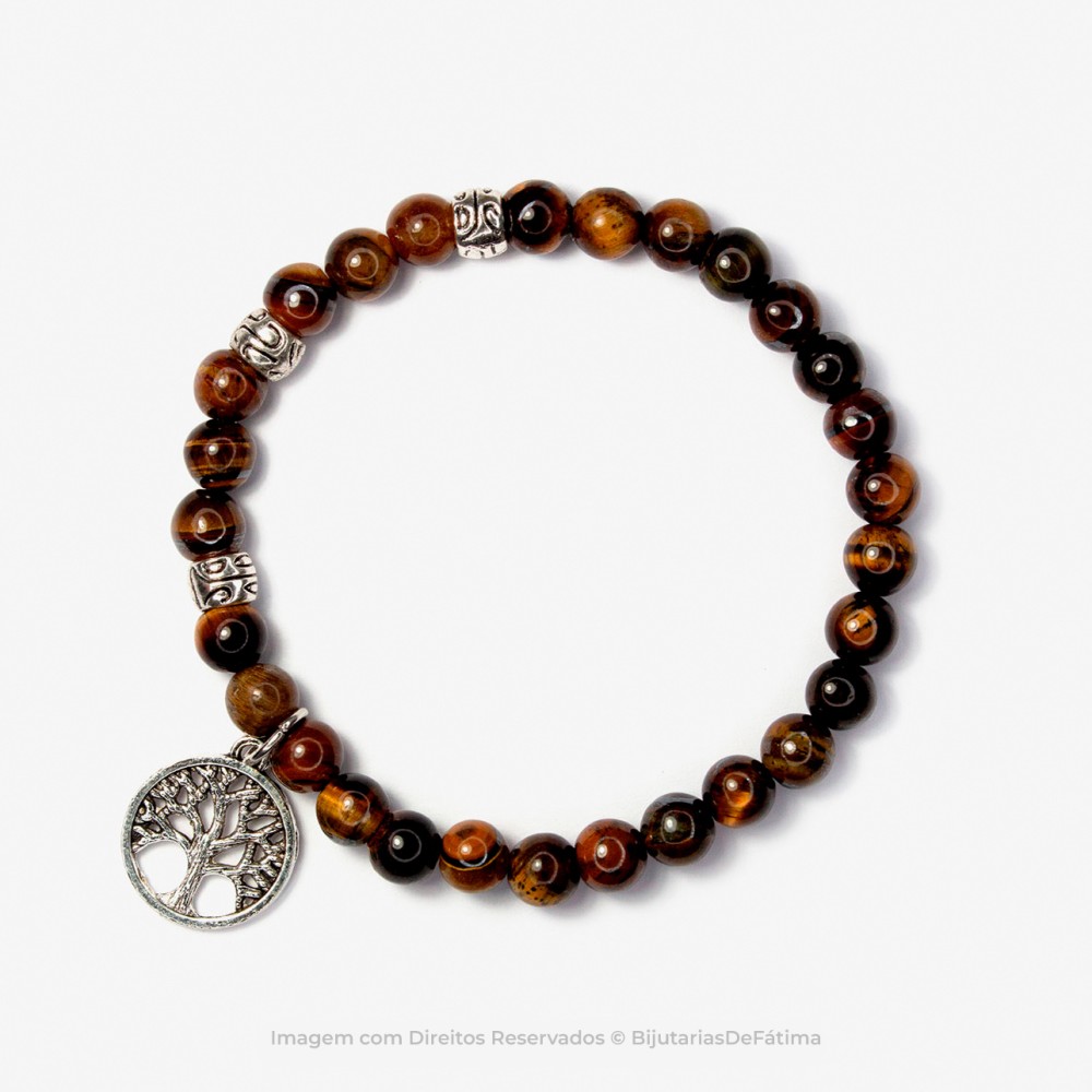 Pulseira com Pedras Olho de Tigre