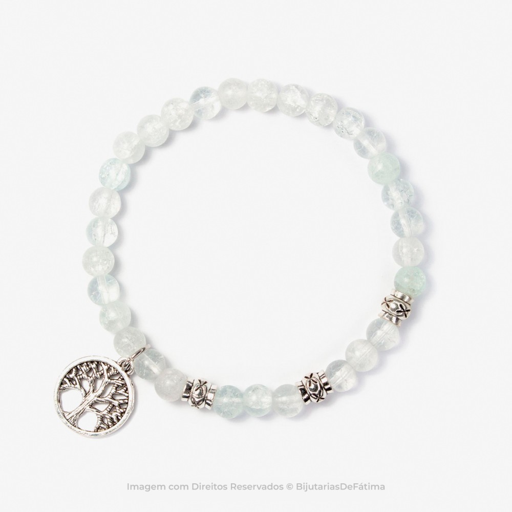 Pulseira com Pedras Quartzo Branco