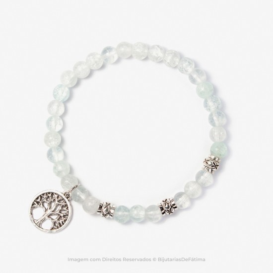 Pulseira com Pedras Quartzo Branco