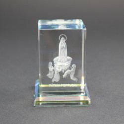 Crystal Apparition of Our Lady of Fatima in 3D with base green