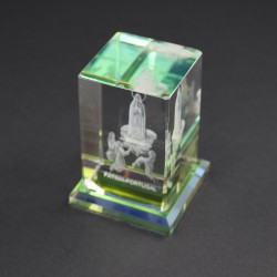 Crystal Apparition of Our Lady of Fatima in 3D with base green