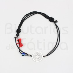 Silk bracelet with heart of viana medal