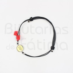 Silk bracelet w / infinite medal