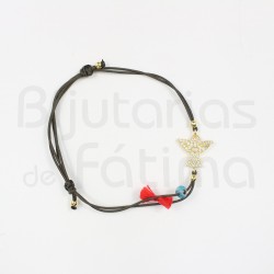Silk bracelet with golden guardian angel