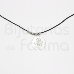 Silk thread w / silver hand of fatima