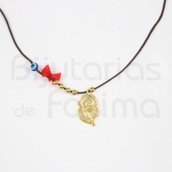 Silk thread with golden silver heart of viana