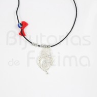Silk thread with silver heart of viana