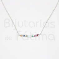Silver wire with colored crystals