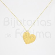 Golden silver wire with mother's love heart