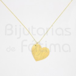 Golden silver wire with mother's love heart