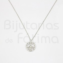 Silver wire with peace and love medal crystals