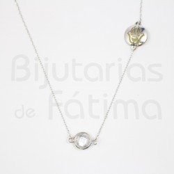 Silver wire hand of fatima and crystal