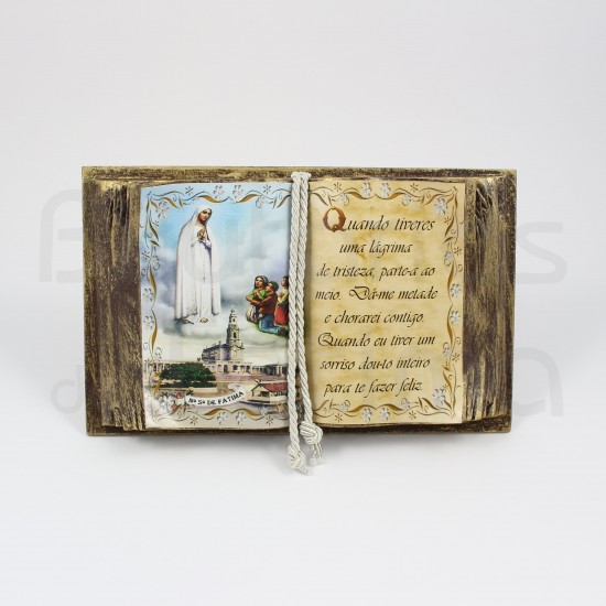 Livro decorativo Fátima "Quando tiveres uma lágrima.."
