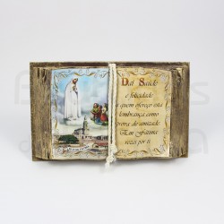 Livro decorativo Fátima "Daí saúde e felicidade.."